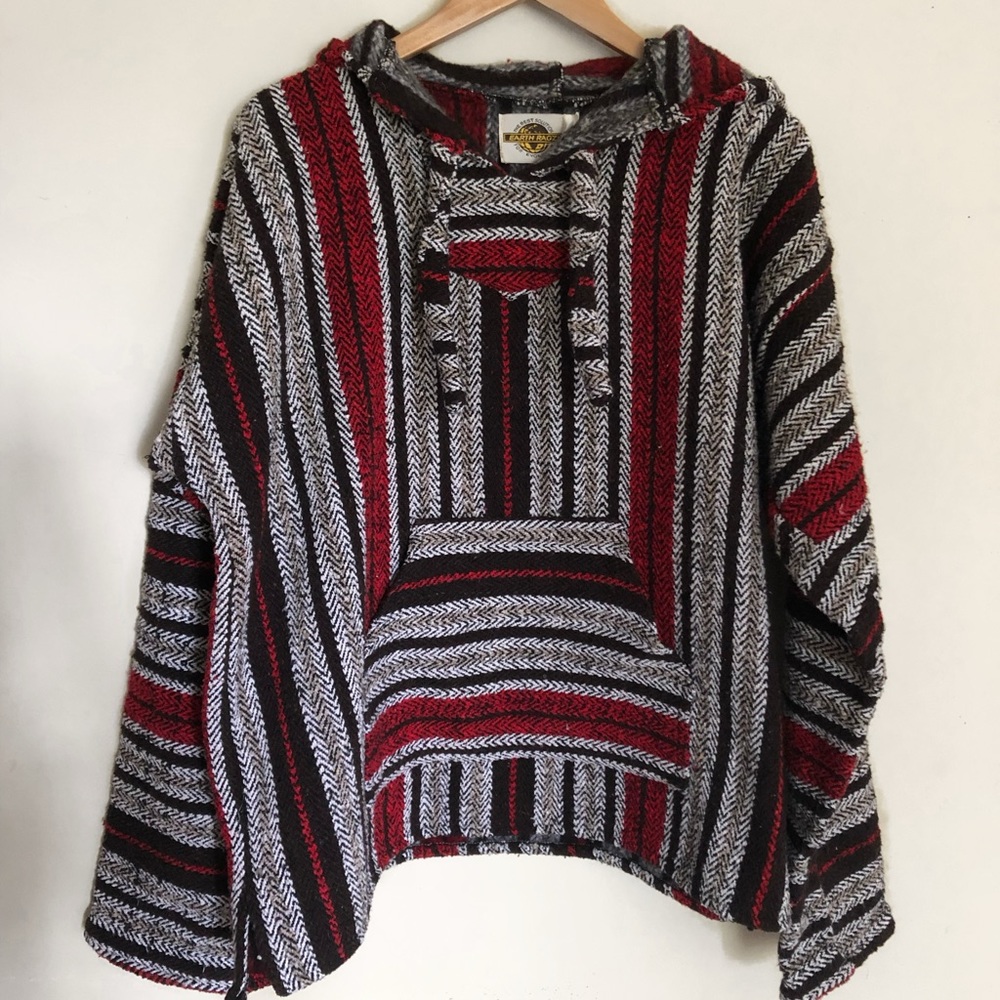 Earth Ragz Red Black Baja Hooded Pullover